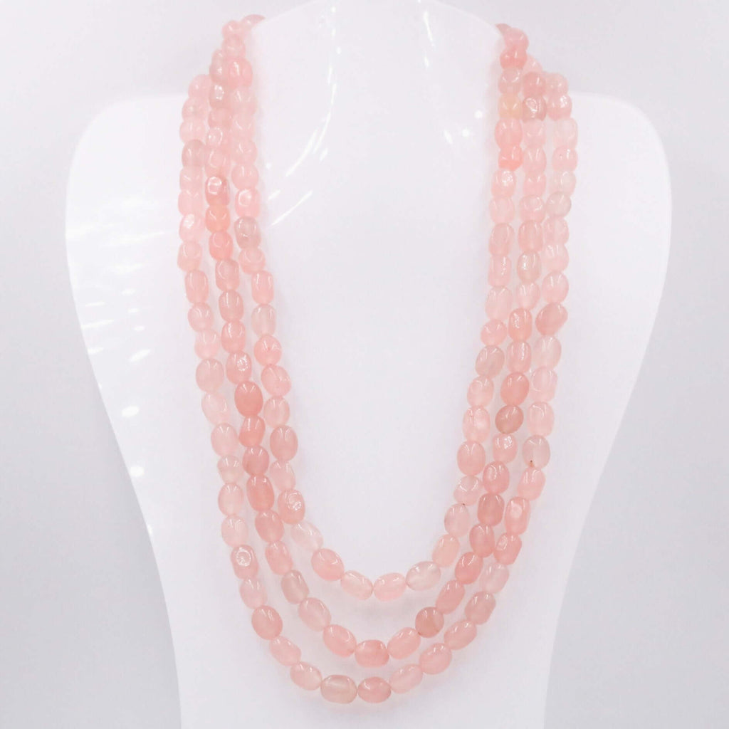 Peach Quartz Beaded Necklace