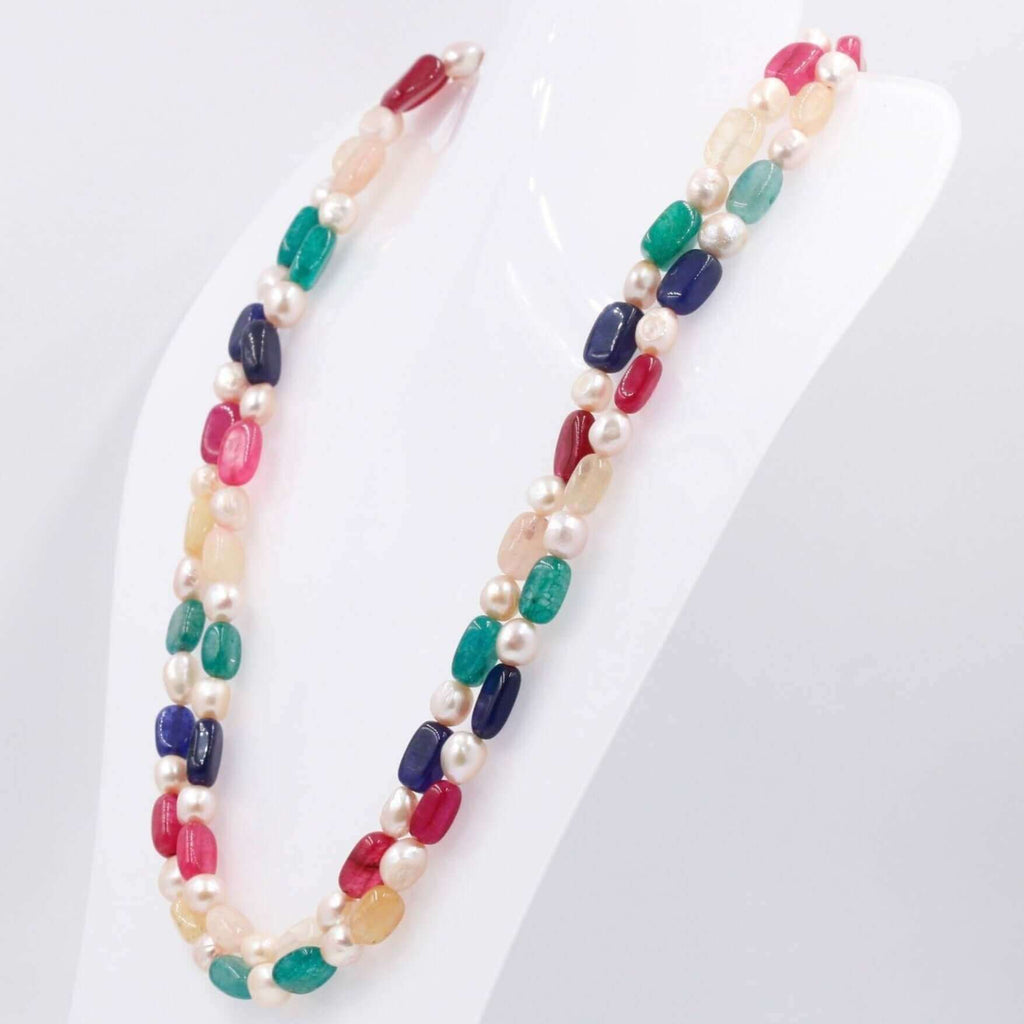 Colorful Quartz & Pearl Jewelry- Indian Necklace Design Collection