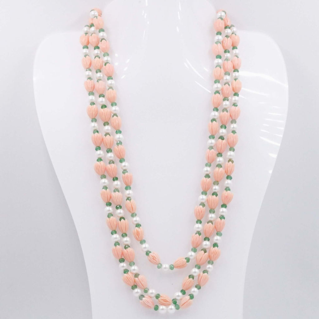 Artisan Crafted Tulip and Pearl Necklace