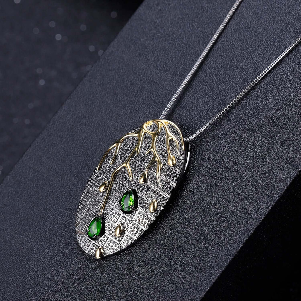 Gemstone Pendant Necklace with black background