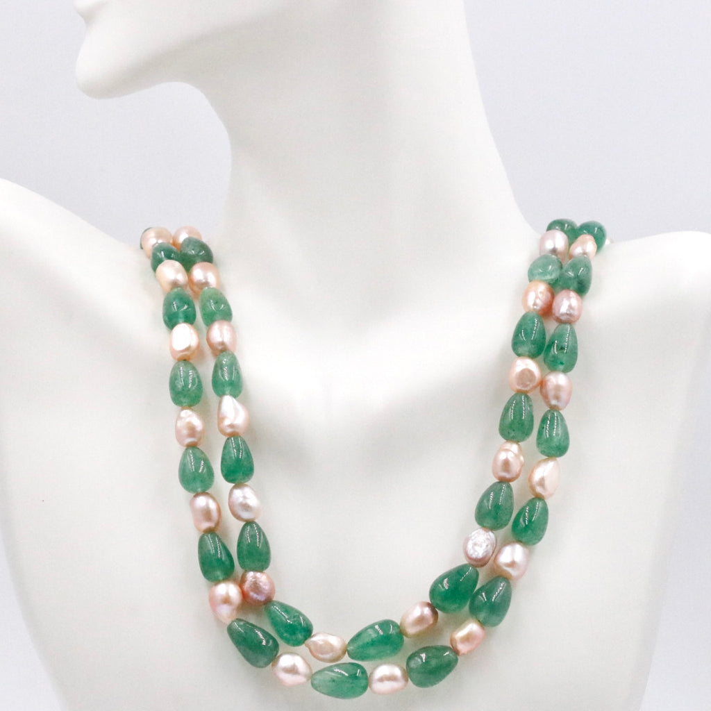 Two strands Emerald Quartz Necklace