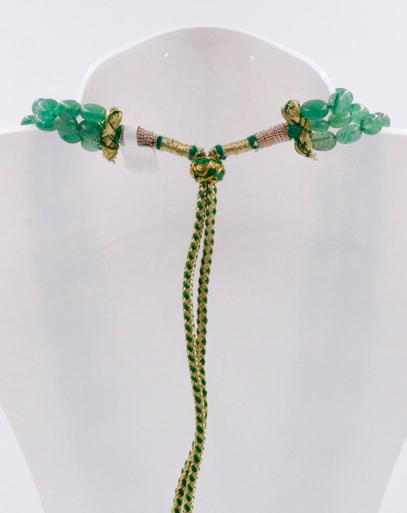 Layered necklace with aventurine and Russian emerald quartz, perfect for elegant styling