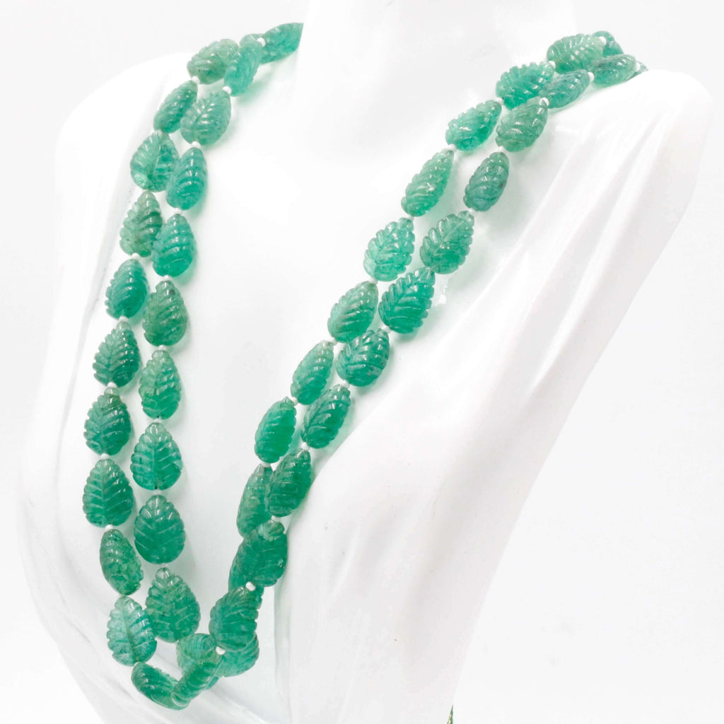 Long & Layered Green Quartz Necklace with Indian Style