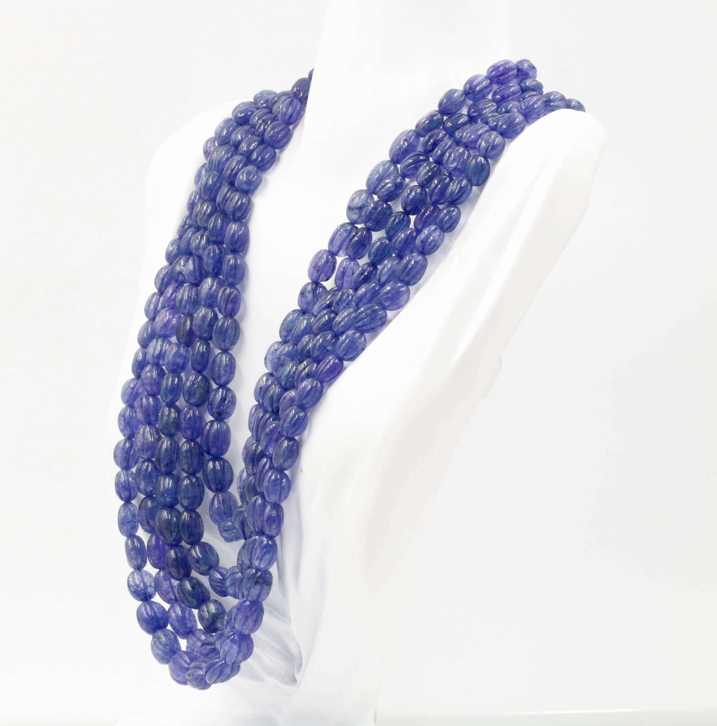 Beaded Organic Tanzanite Quartz Necklace