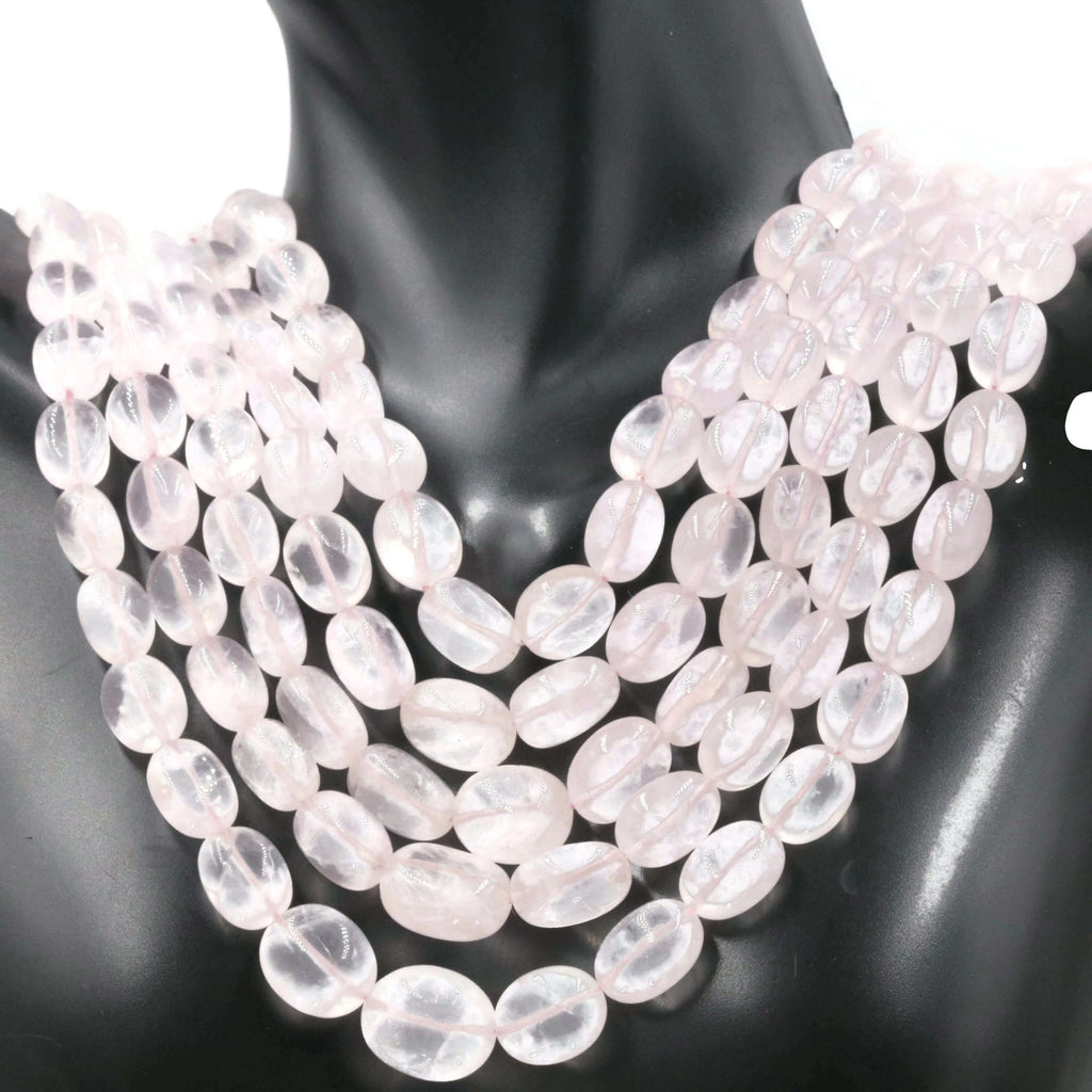 Rose Quartz Carved Leaf Necklace: Timeless Charm