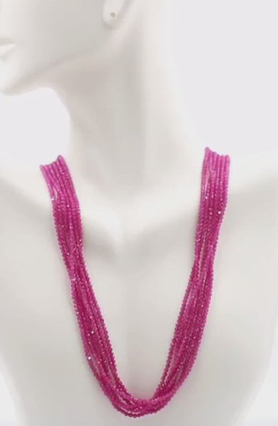 Fuchsia Faceted Necklace