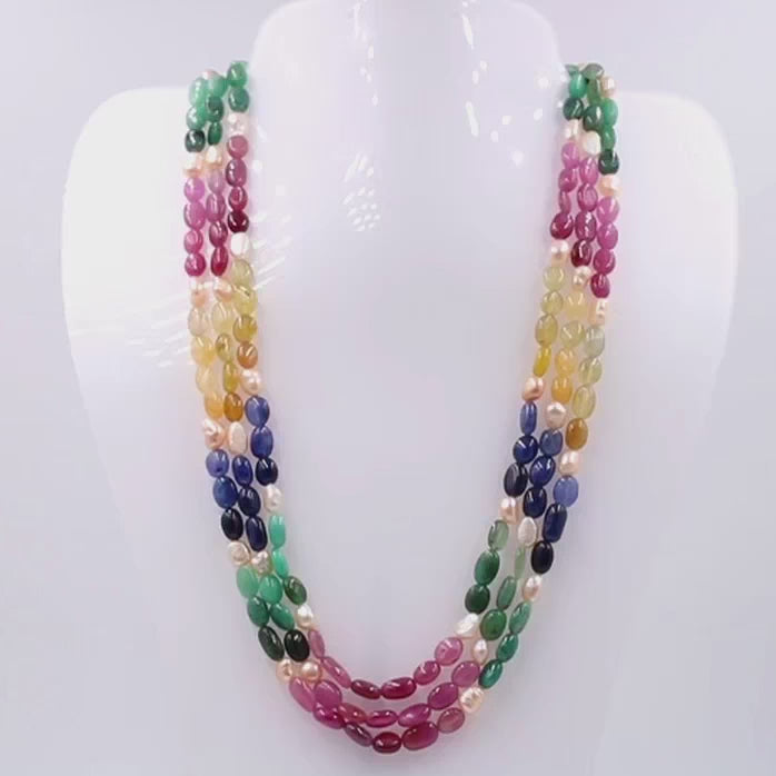 Multi Color Sapphire Necklace