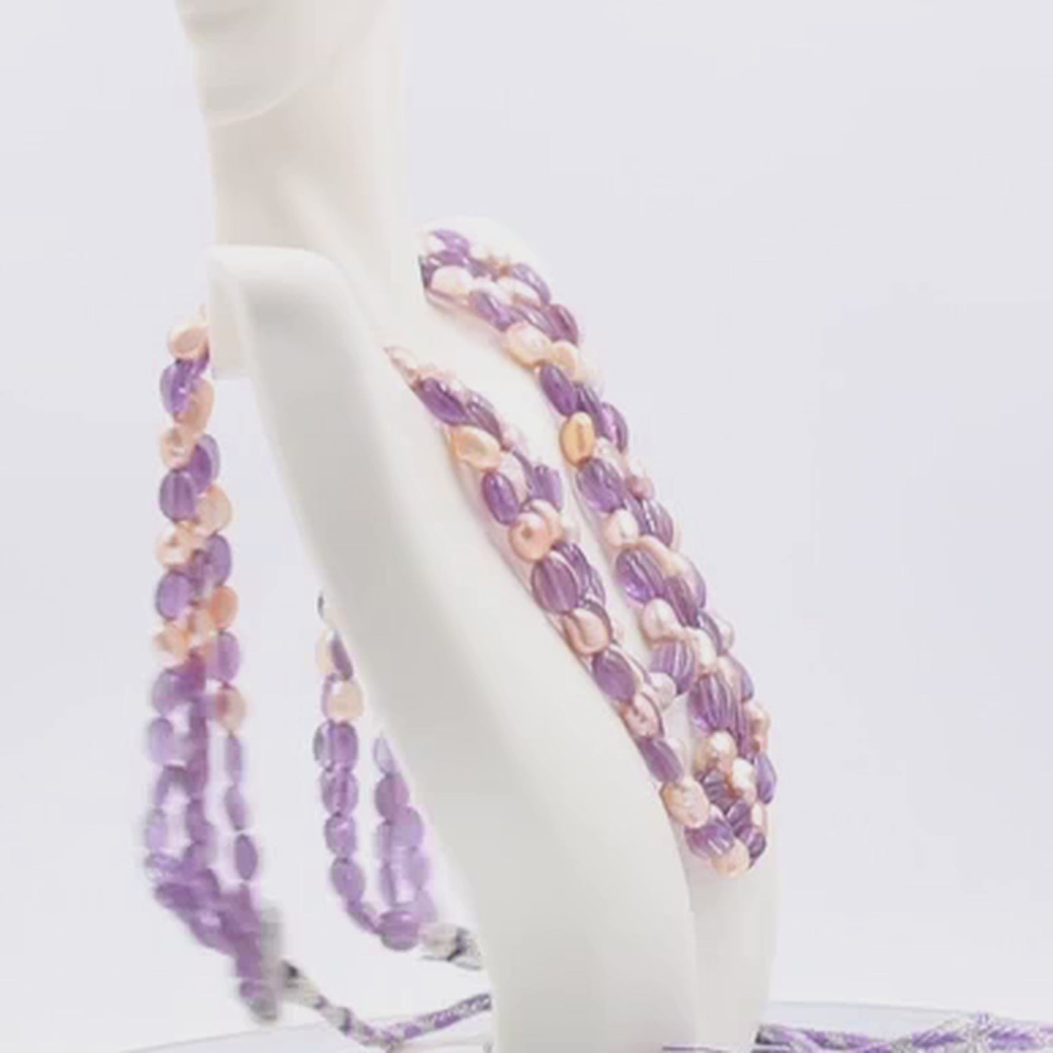 Amethyst baroque cut shops bead necklace