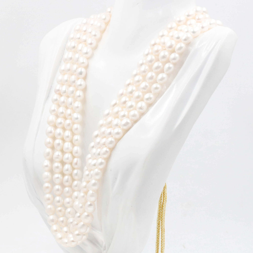 White Pearl Necklace with Indian Jewelry Design Collection