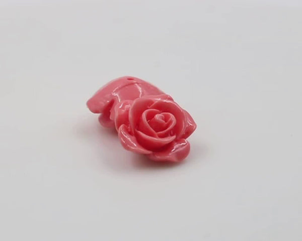 Coral rose resin flower beads