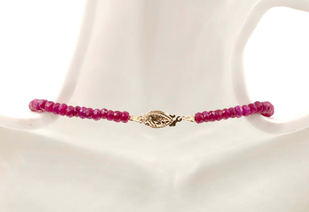 Natural Ruby Beaded Necklace: Indian Gemstone Charms