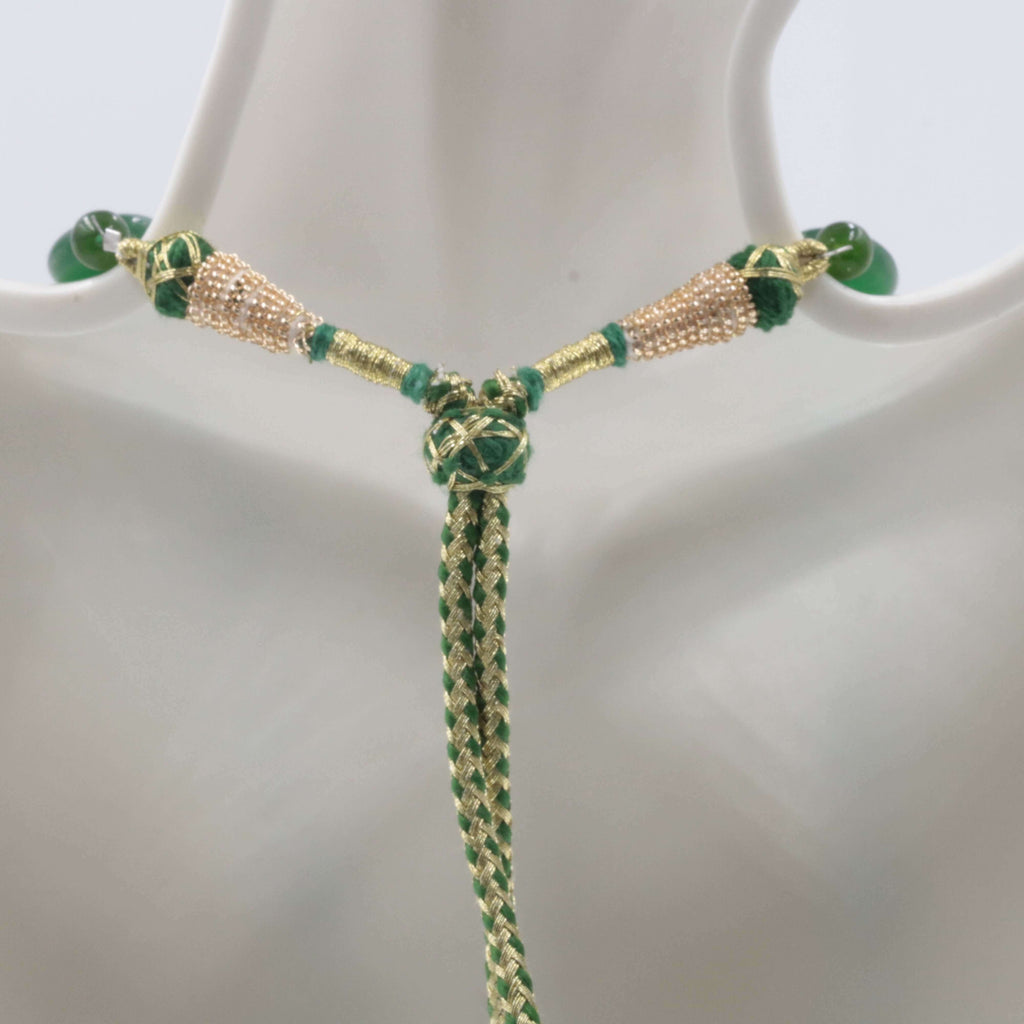 Beaded Necklace: Natural Green Quartz Detail