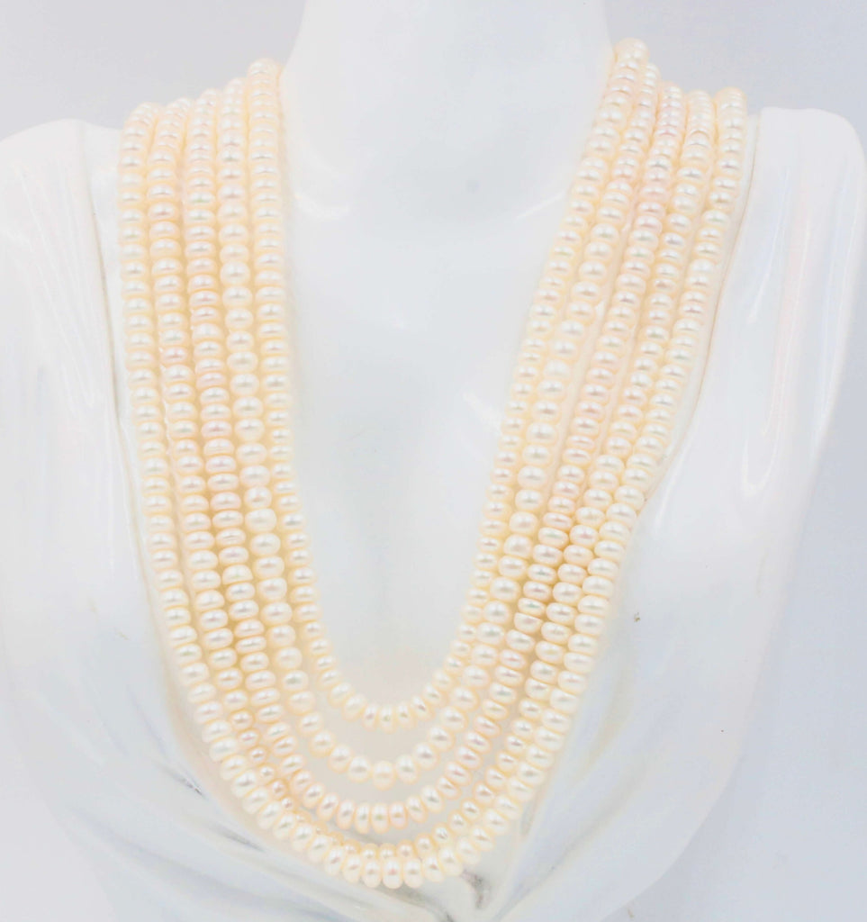 Multilayered Shell Pearls Necklace / Freshwater Pearls Necklace / Multi  Strand Pearl Necklace / Pearl Jewelry / Sabyasachi Jewelry -  Hong Kong