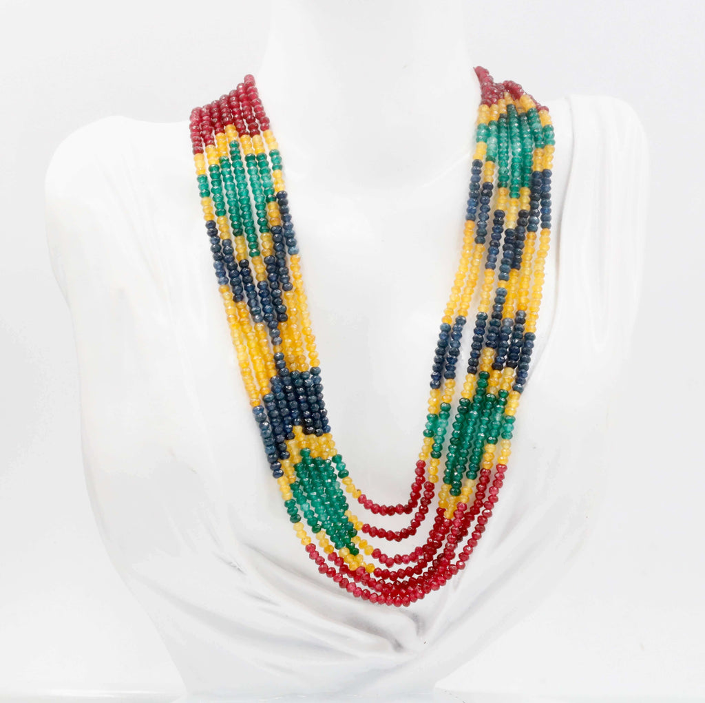 Natural Colorful Quartz Necklace for Traditional Indian Wedding