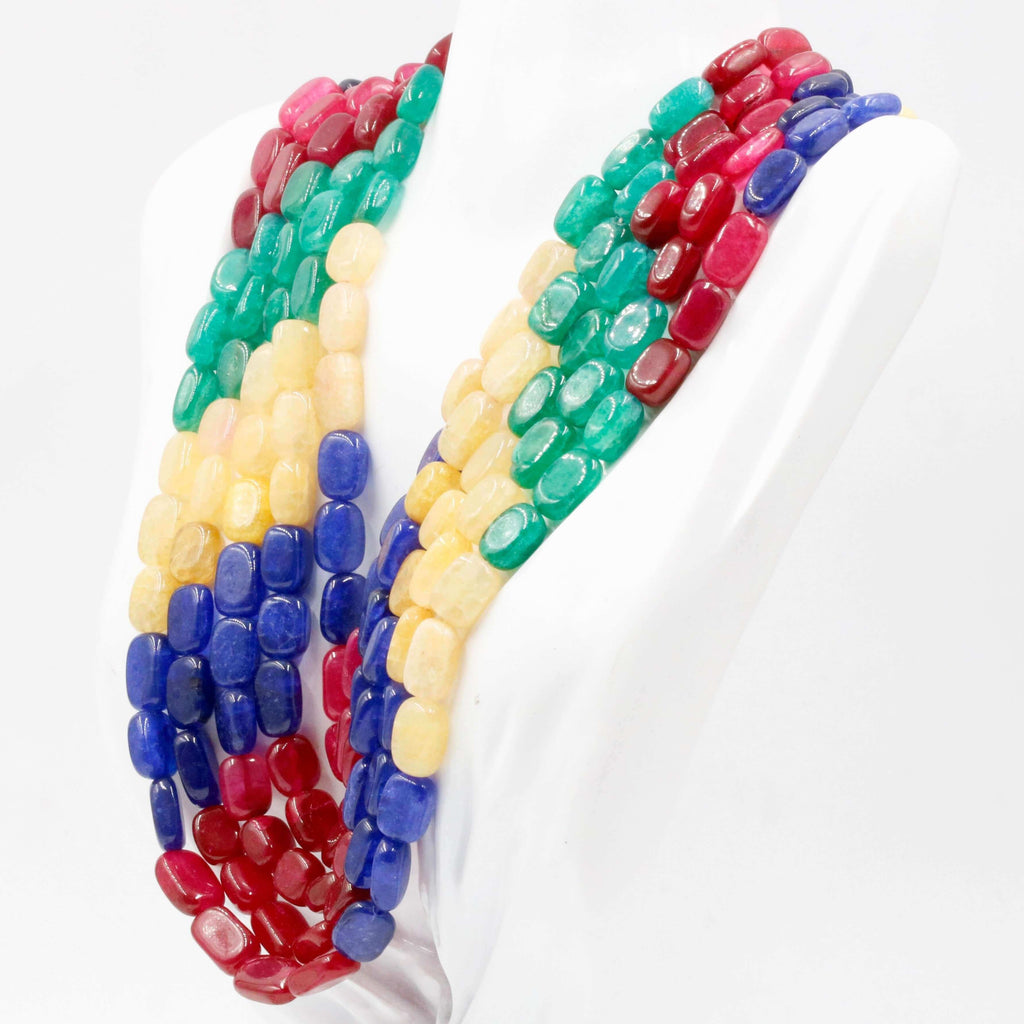 Natural Colorful Quartz Necklace - Indian Jewelry for Wedding