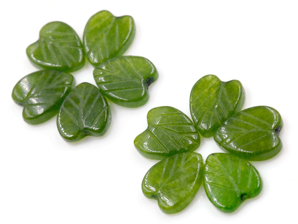 Natural Burma Jade Leaf Shaped Jade for Custom DIY Jewelry